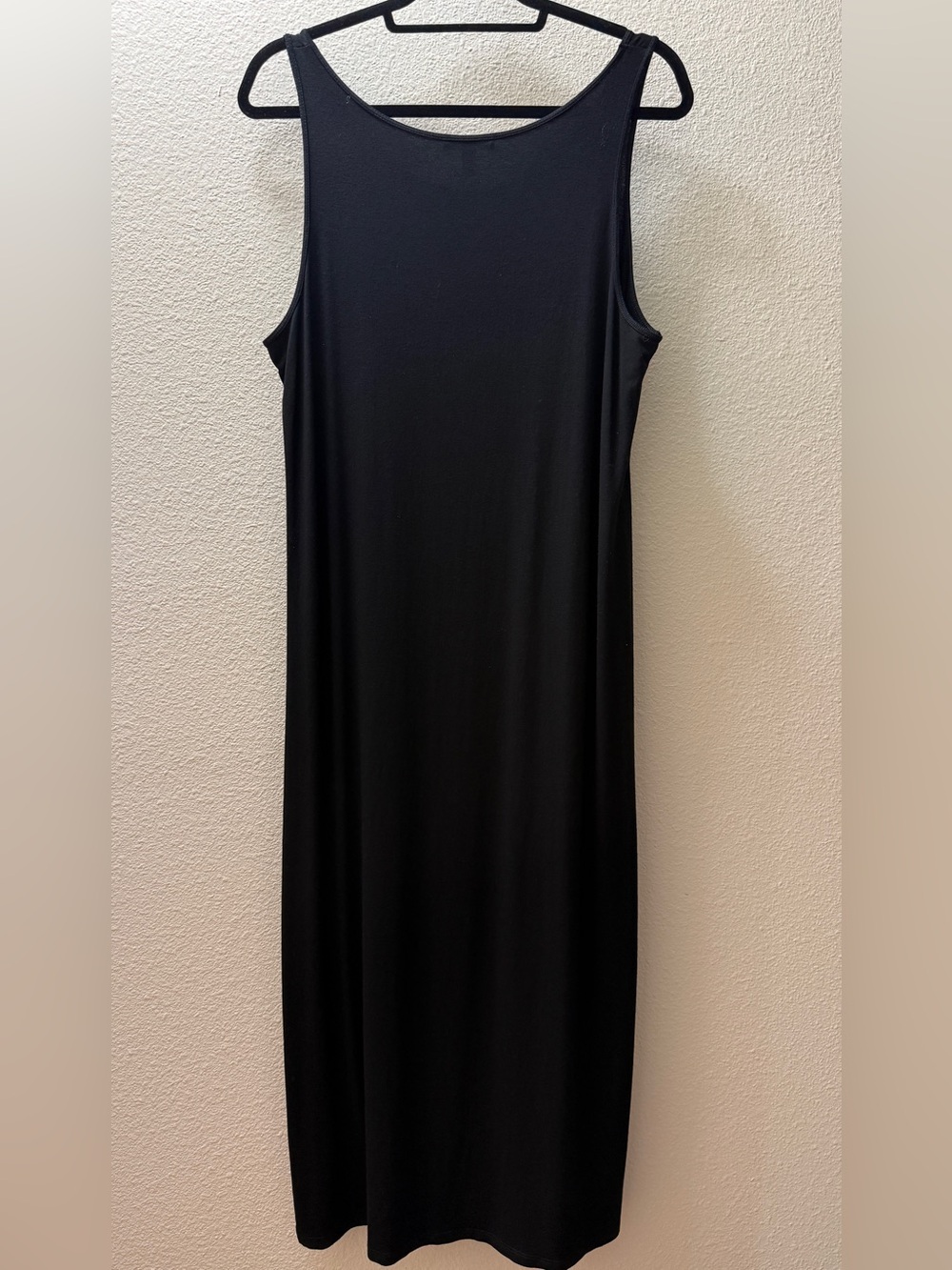 Eileen Fisher Maxi Tank Dress L Black Viscose Jersey - Picture 8 of 8